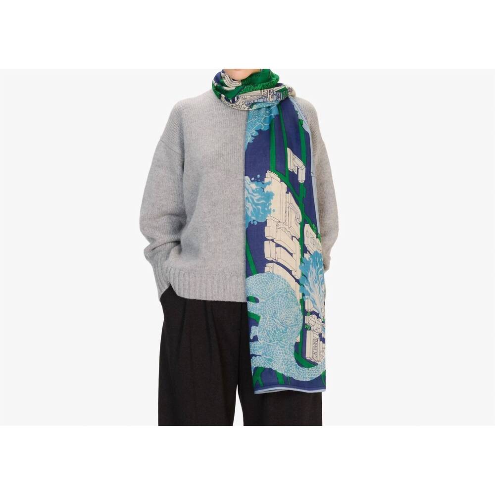 NEW INOUI EDITIONS women's vegas 80 scarf in blue & green
